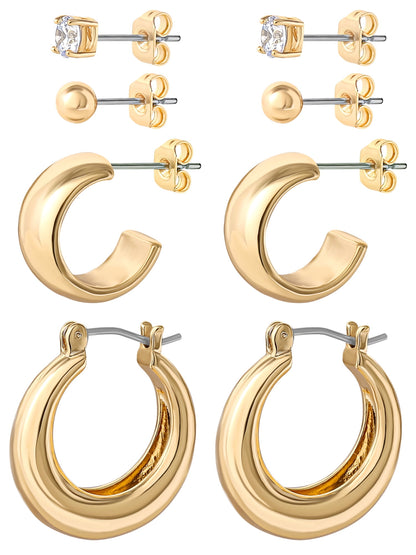 Gold flash plated cubic zirconia earrings by Believe by Brilliance