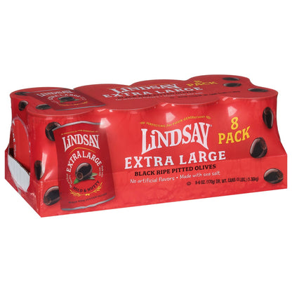 Lindsay extra large black pitted olives 6 oz 8-count