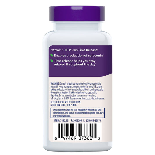 Natrol mood and relaxation supplement front label