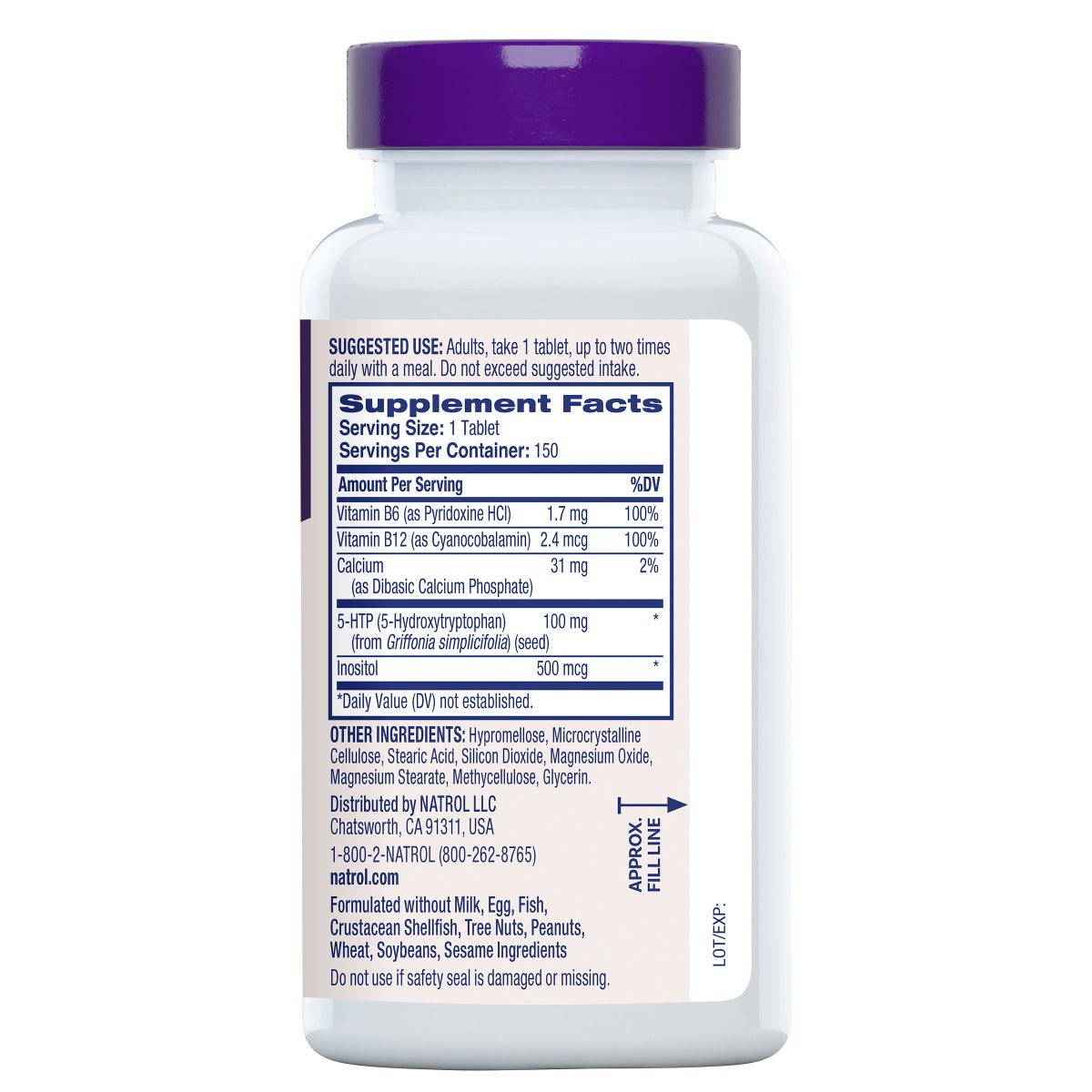 Natrol 150-count 5-HTP supplement bottle