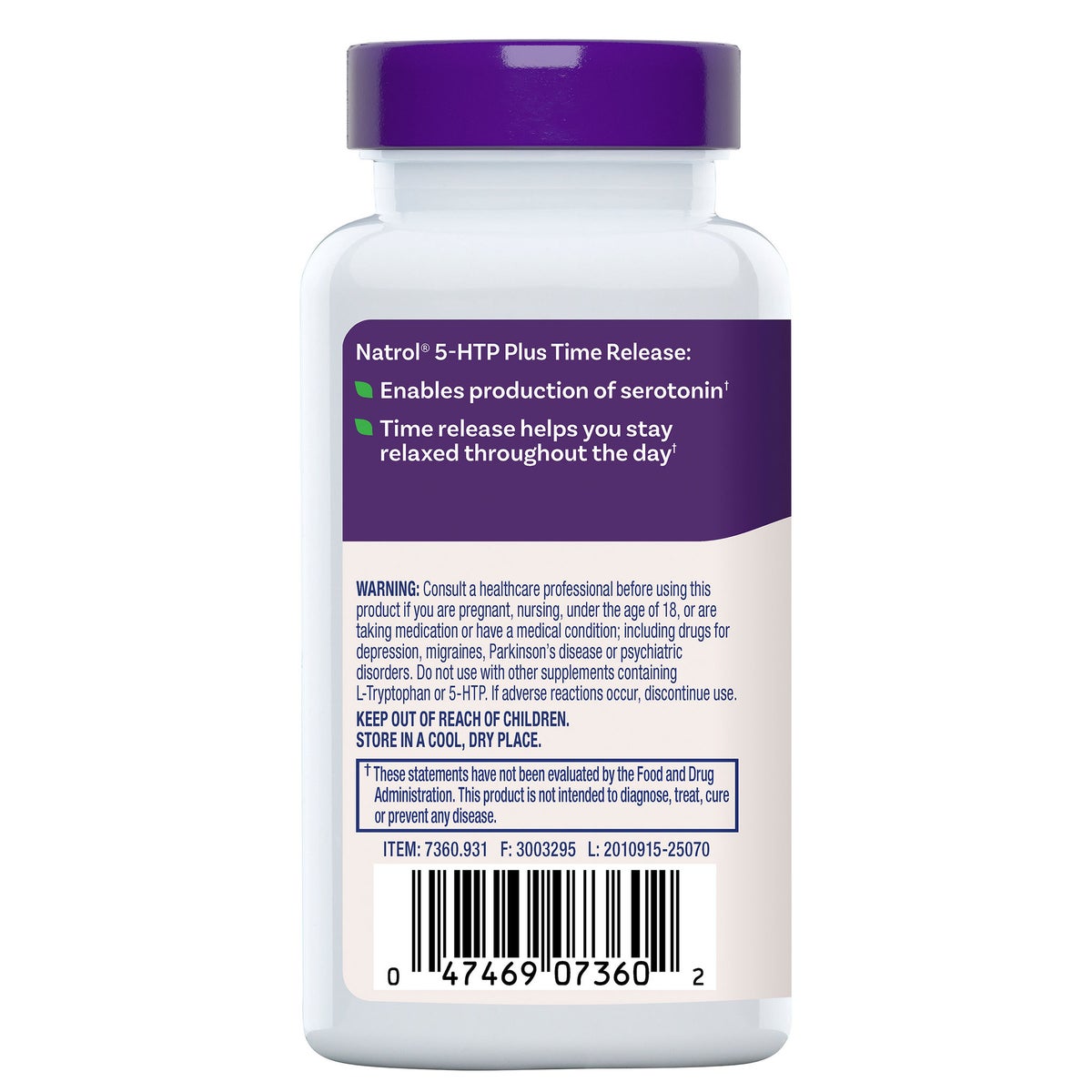 Natrol 5-HTP Plus mood and relaxation supplement front label