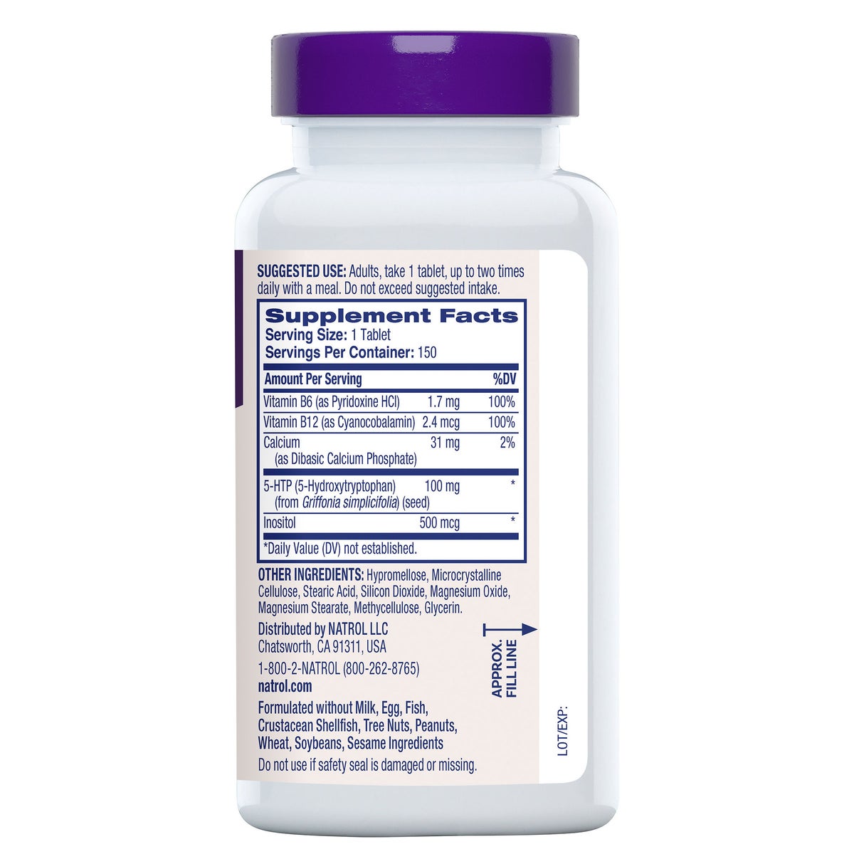 Natrol 150 count 5-HTP Plus dietary supplement bottle