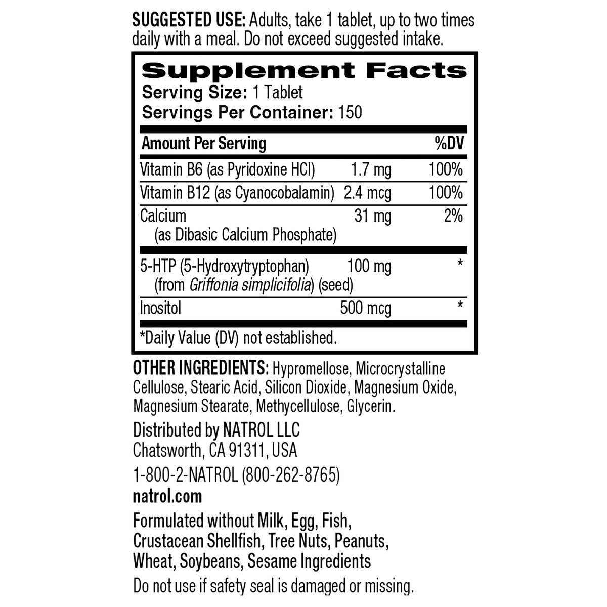 Natrol 5-HTP Plus time release tablets product packaging