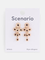 Gold-plated Scenario earrings with domed faux-stone accents