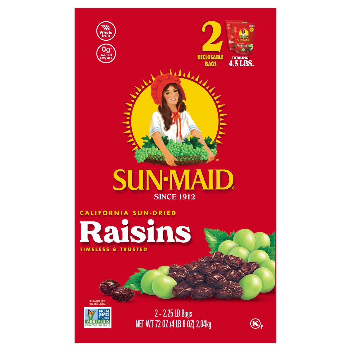 Natural California raisins in resealable bag