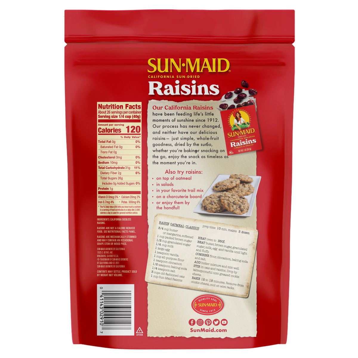 Two-bag Sun-Maid raisin pantry staple
