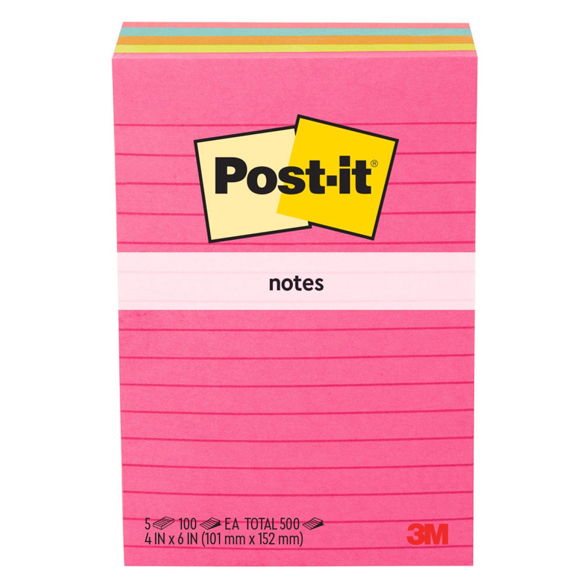 Post-it 4 x 6 assorted color sticky notes 5 pack
