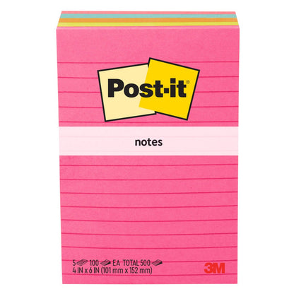 Post-it 4 x 6 assorted color sticky notes 5 pack