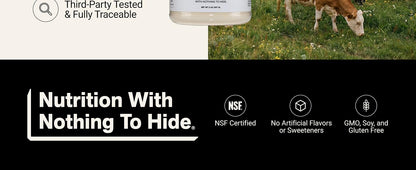 NAKED grass fed protein powder label