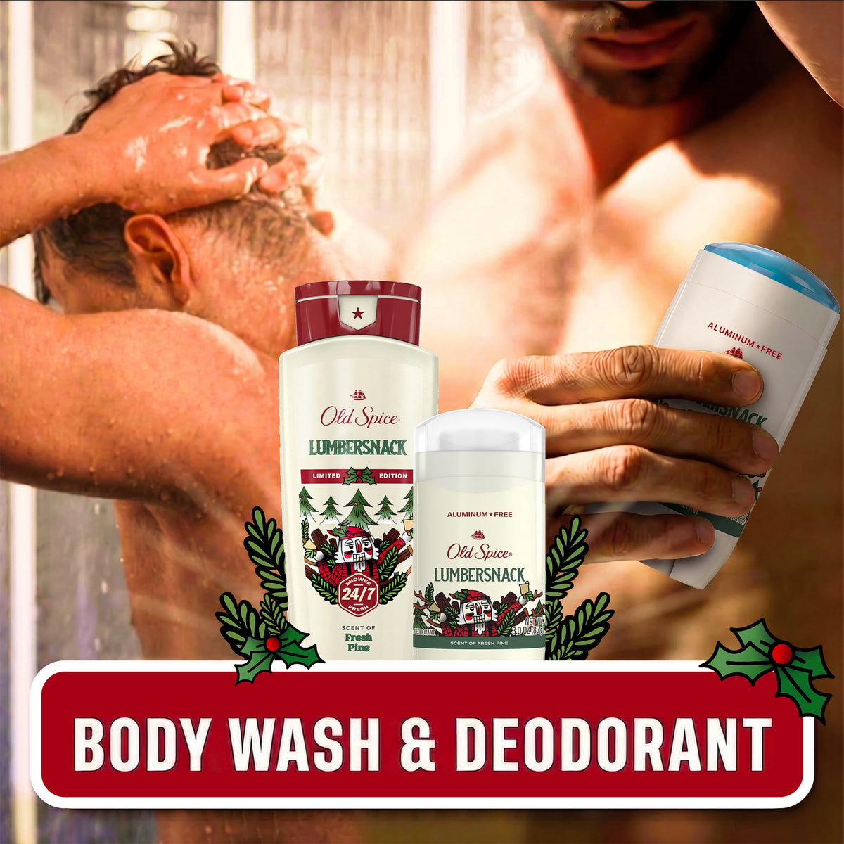 Fresh Pine holiday body wash by Old Spice