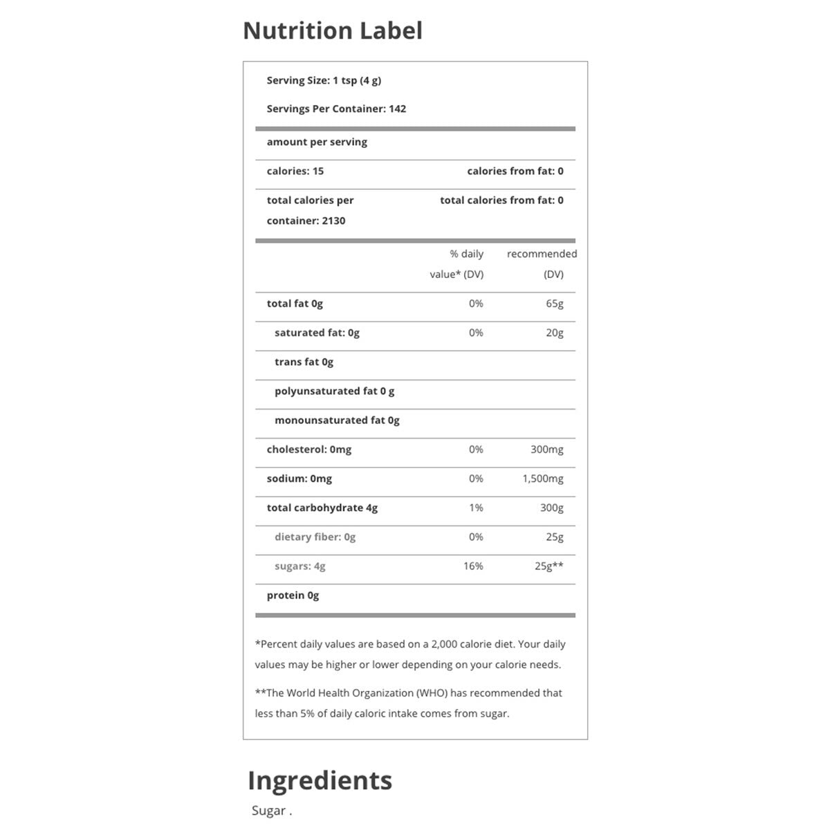 N'Joy granulated pure cane sugar 8-count