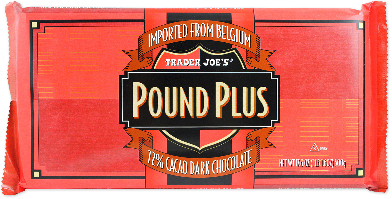 Trader Joe's Pound Plus 72% cacao dark chocolate bar