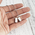 Friendship necklace with wish card and cube charms