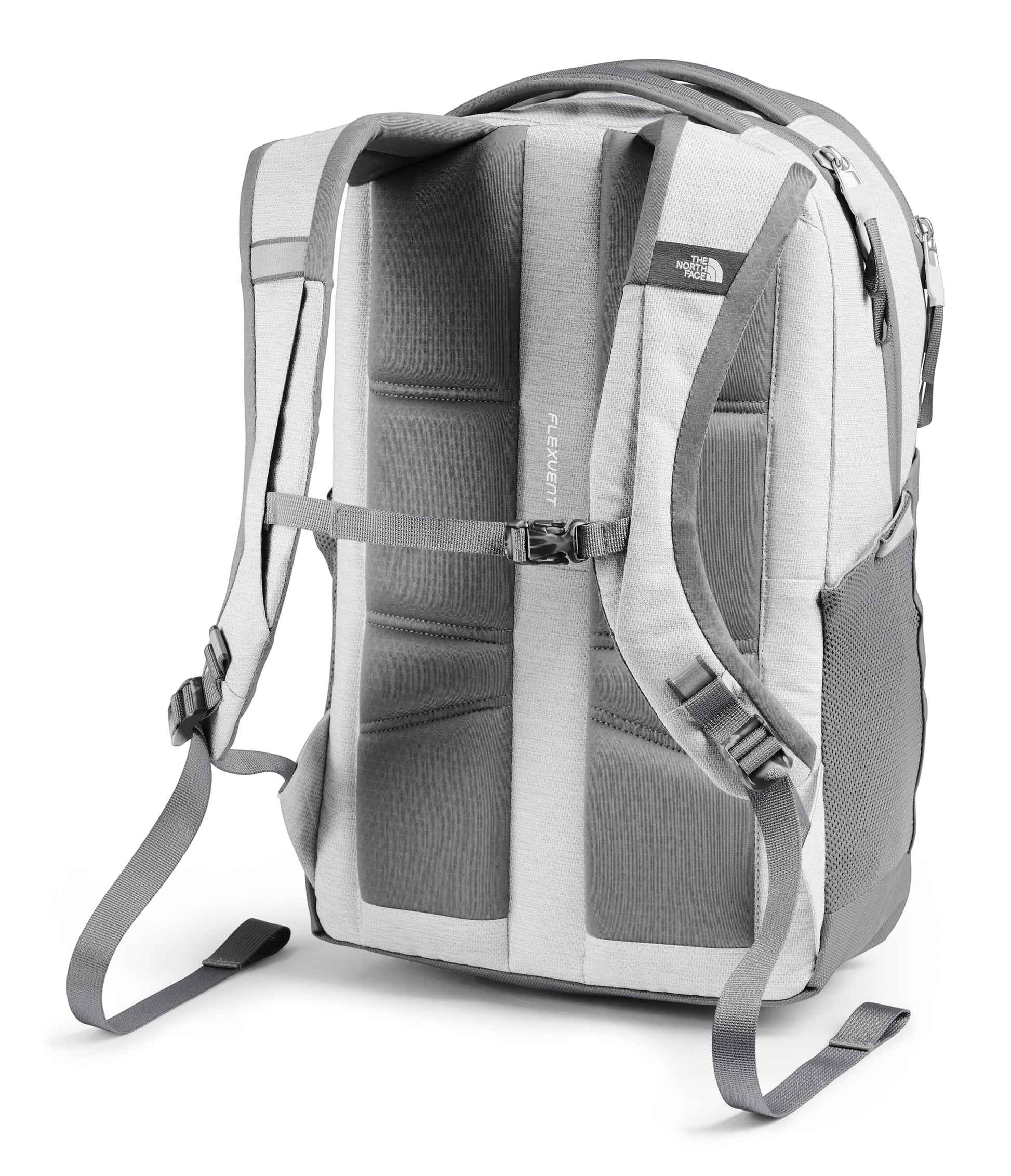 The North Face Jester backpack side profile in TNF White Metallic