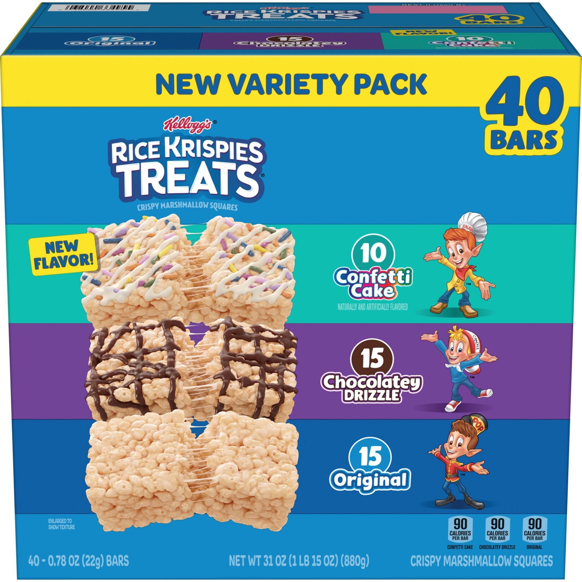 Rice Krispies Treats Squares variety pack snack bars 40 ct