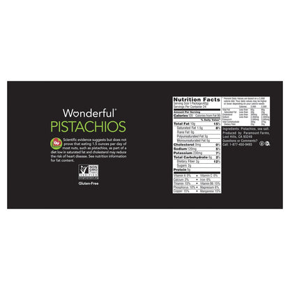 Portion-sized Wonderful pistachio snack packaging