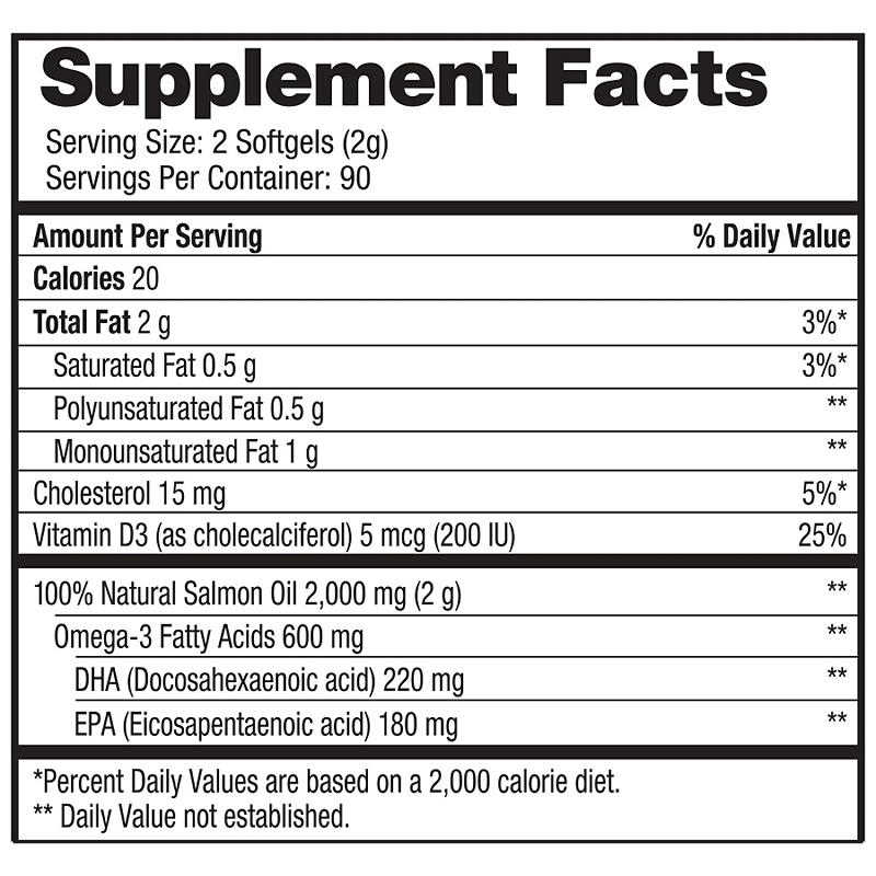 180 count wild Alaskan salmon oil softgels