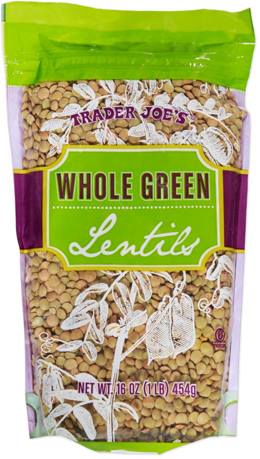 Trader Joe's whole green lentils package