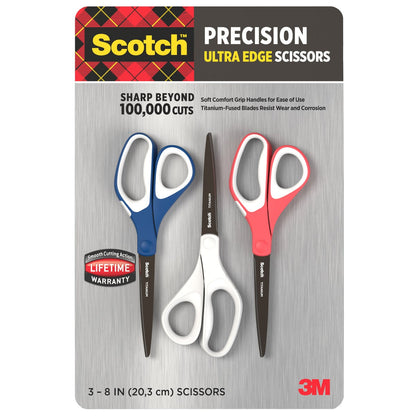 Scotch Precision Ultra Edge 8-inch scissors 3-count