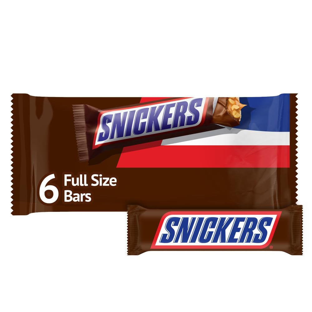 Snickers chocolate candy bars with peanuts caramel and nougat