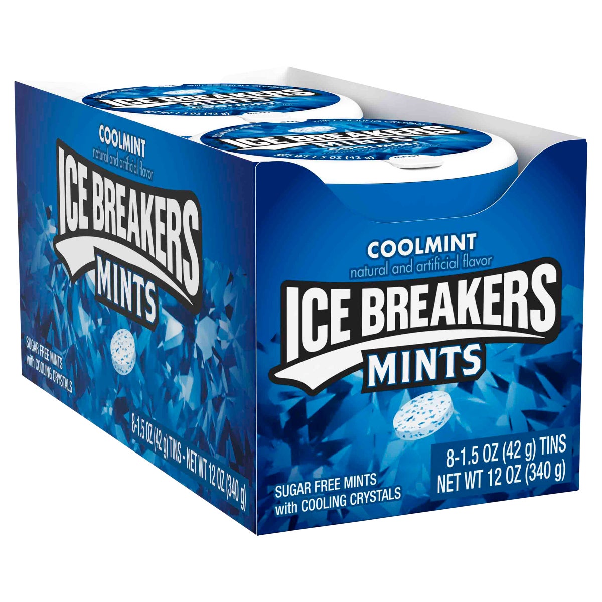 Ice Breakers mints with cool mint flavor crystals