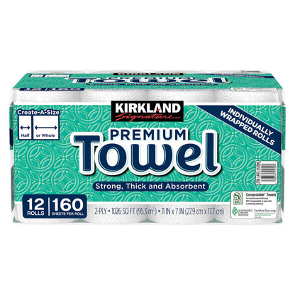 Kirkland Signature 2-ply paper towels 12-roll pack