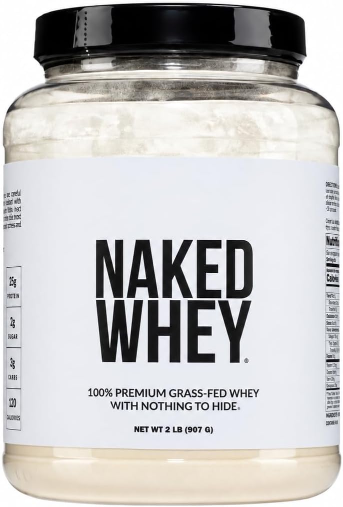 NAKED unflavored whey protein powder container