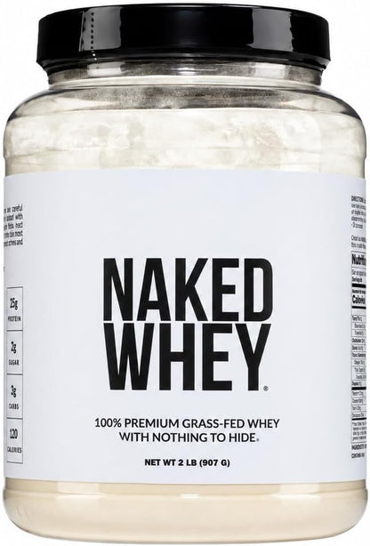 NAKED unflavored whey protein powder container