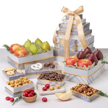 The Fruit Company Celebration 8-Box fruit and snack gift tower