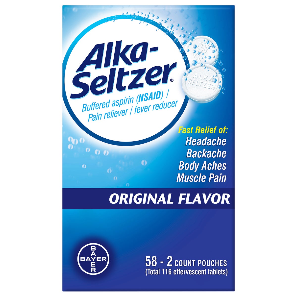 Alka-Seltzer Original effervescent tablets 58 pouches