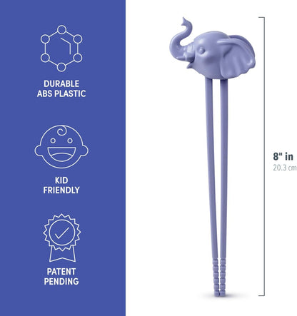 Food-safe ABS kids chopsticks with elephant design