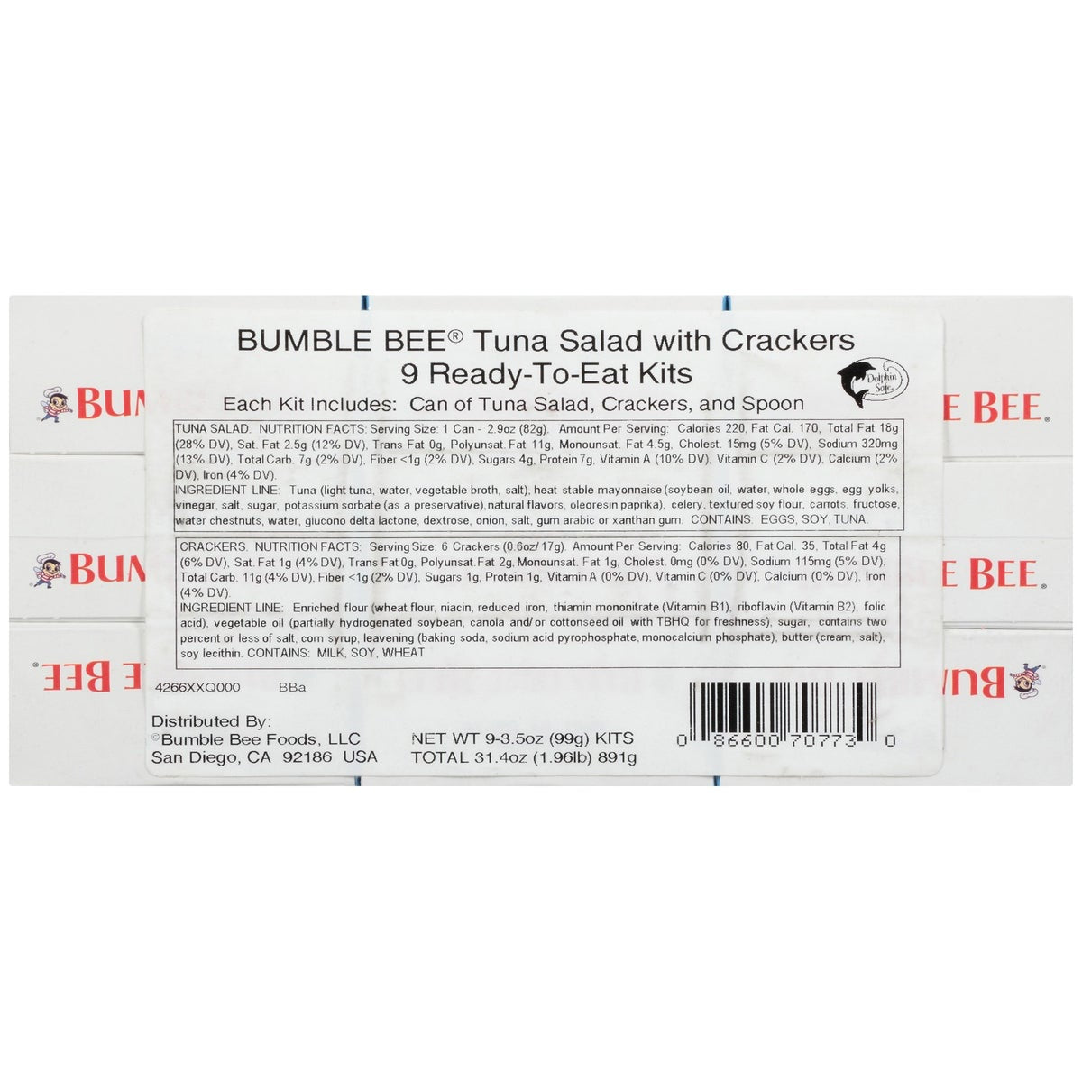 Bumble Bee ready-to-eat tuna salad 3.5 oz cups