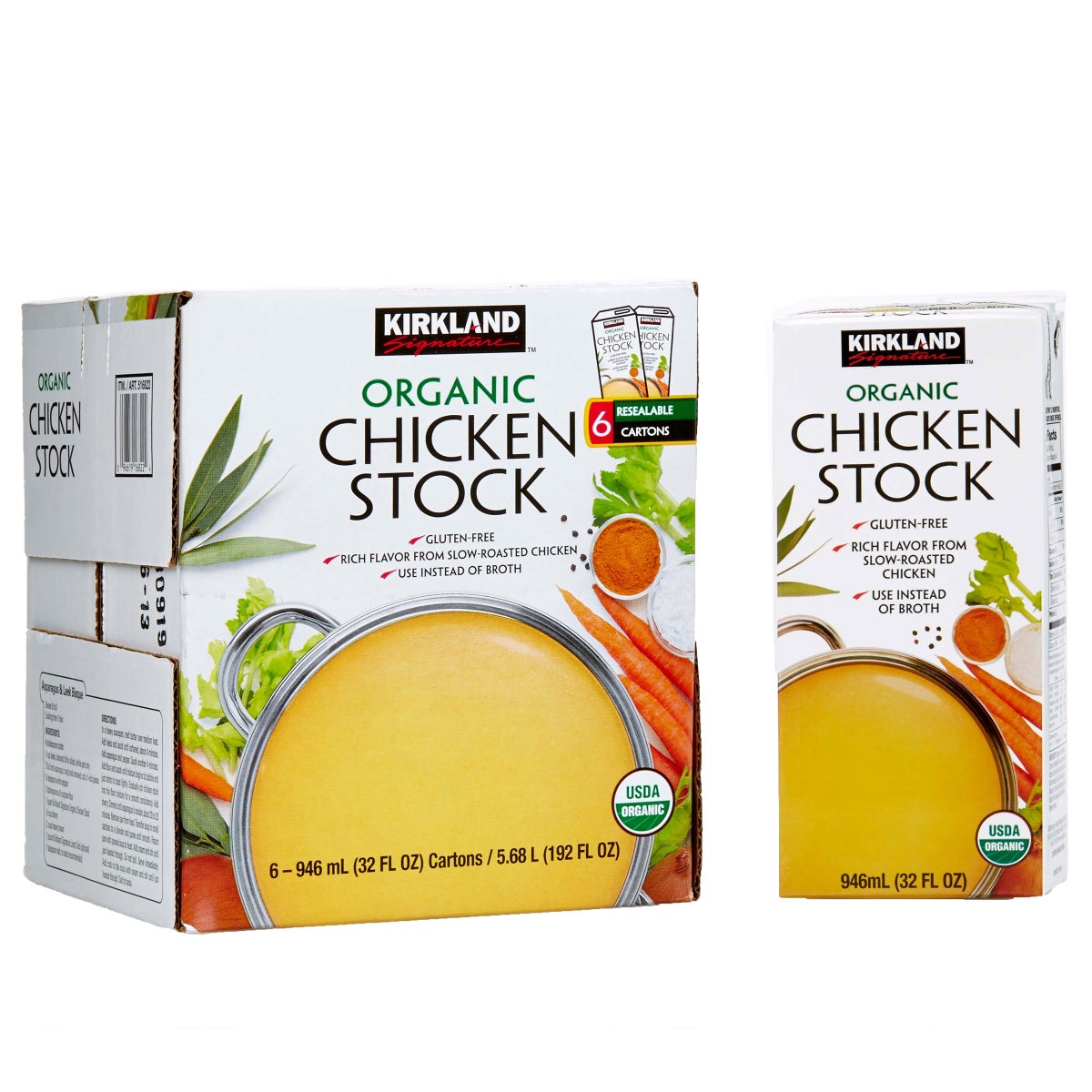 Gluten-free organic chicken stock carton