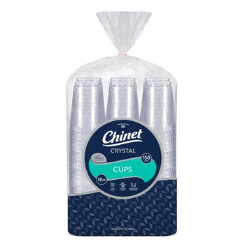 Chinet Crystal clear 10 oz plastic cups 150 count