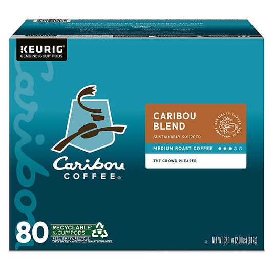 Worldwide Nutrition Bundle Compatible with Caribou Coffee K-Cups Medium Roast – Ground Coffee with Sweet, Spicy & Berry Notes – 80 Count Single-Serve Pods Caribou Blend Coffee K-Cups with Keychain