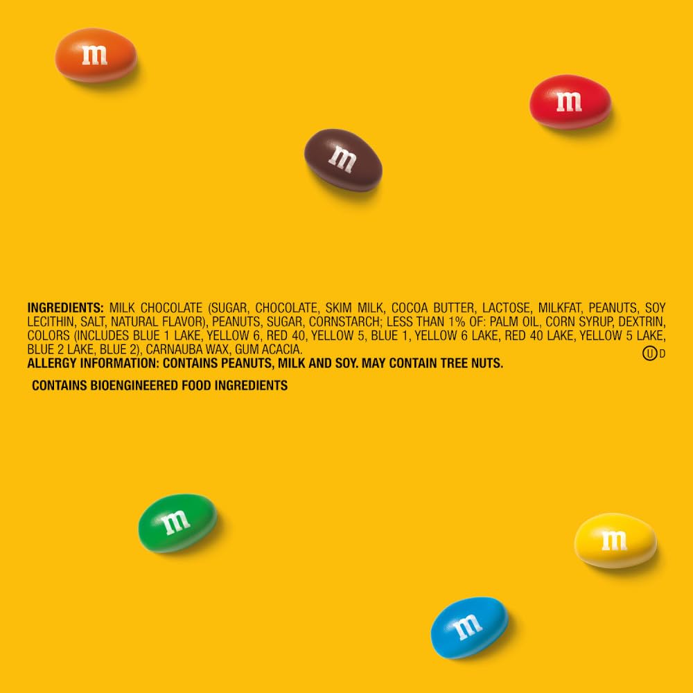 M&M'S Peanut Milk Chocolate Candy party snack bag