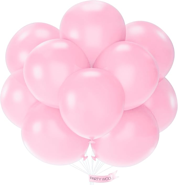 PartyWoo baby pink pastel balloons 20 count