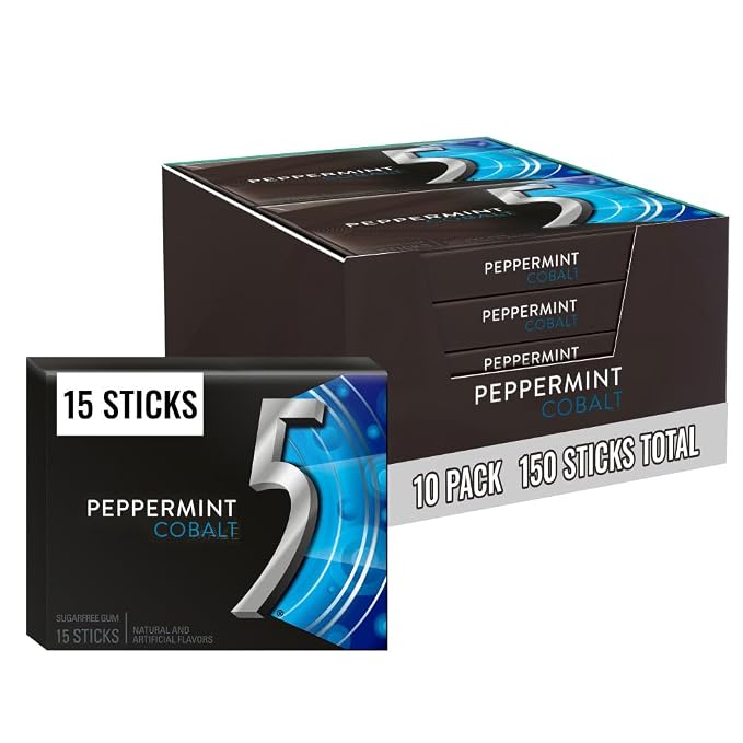 5 Gum Peppermint Cobalt sugar-free chewing gum 10 pack