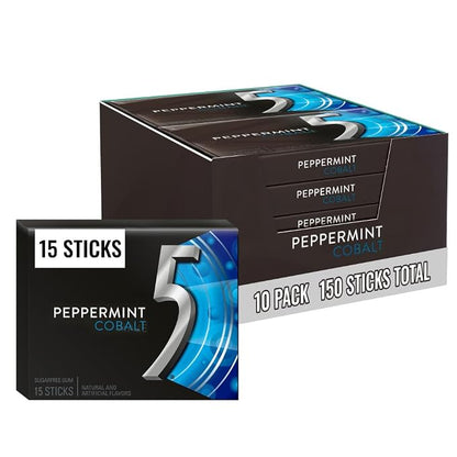 5 Gum Peppermint Cobalt sugar-free chewing gum 10 pack