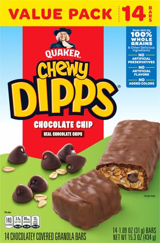 Chocolate chip granola bars for lunchbox snacks