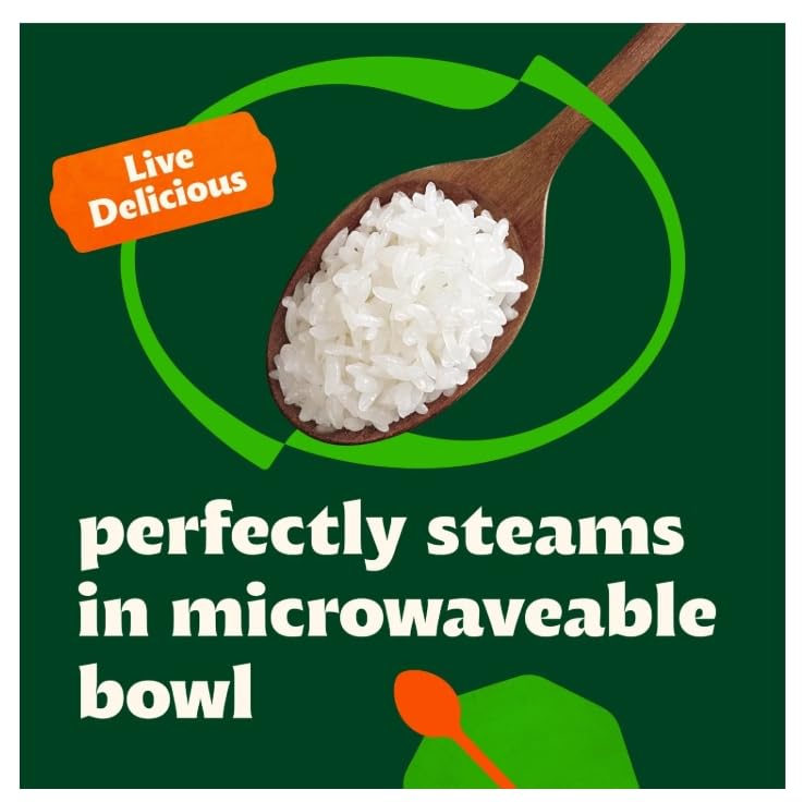 bibigo Cooked Sticky White Rice Bowls, Medium Grain, 7.4 oz, 12 ct