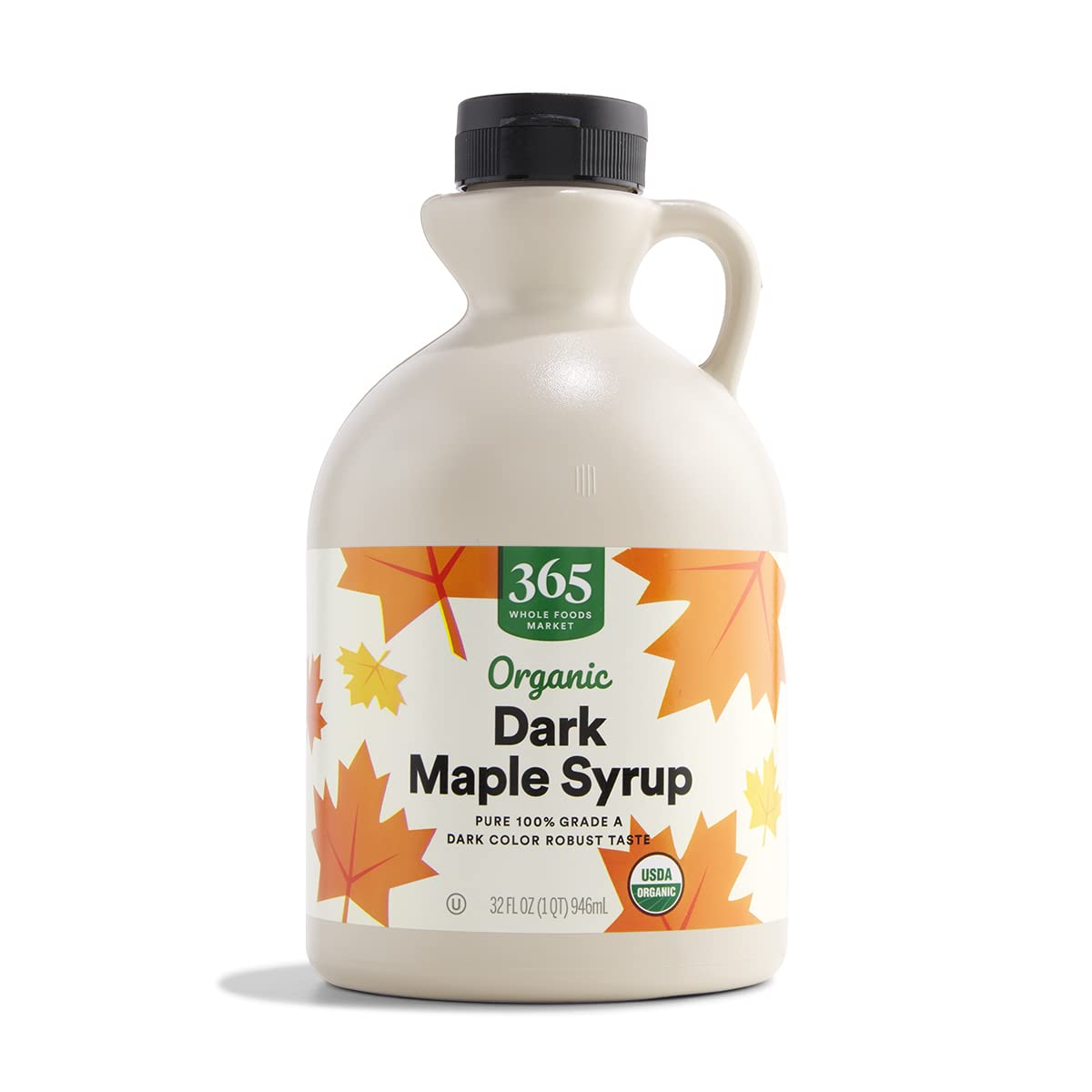 Organic Grade A dark maple syrup 32 fl oz bottle