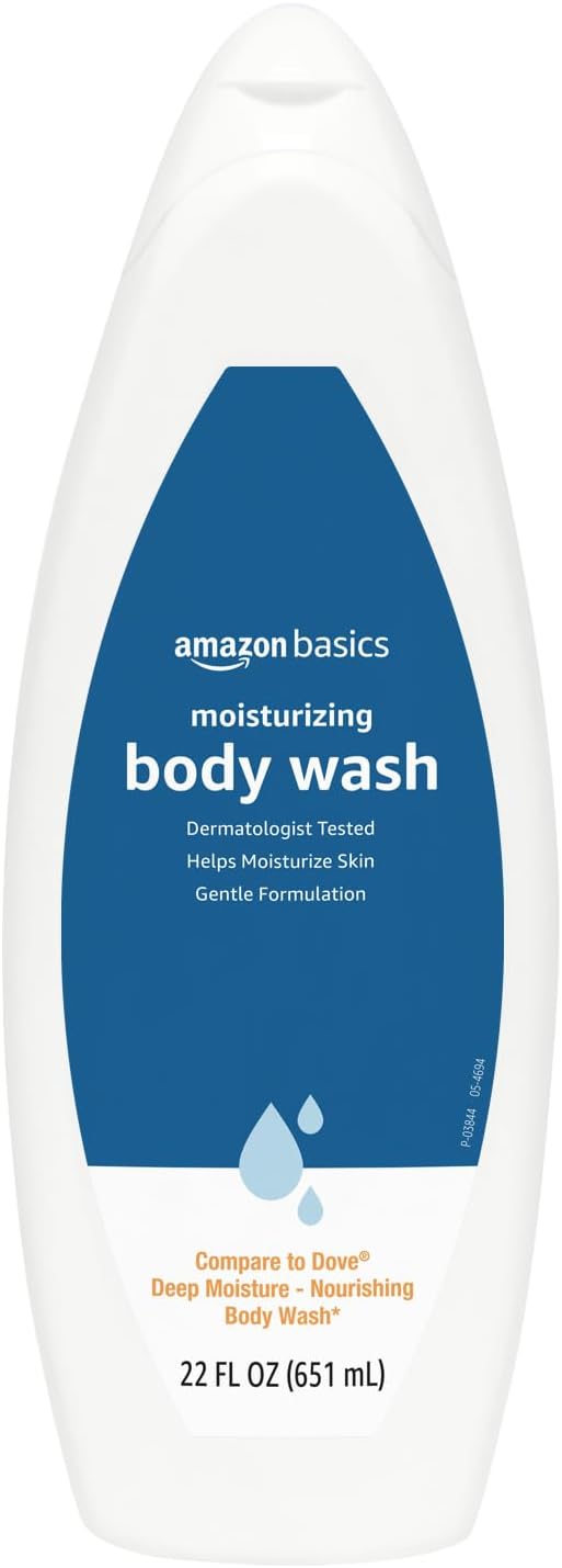 Amazon Basics deep moisture body wash, single bottle