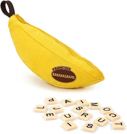Portable Bananagrams banana pouch game set