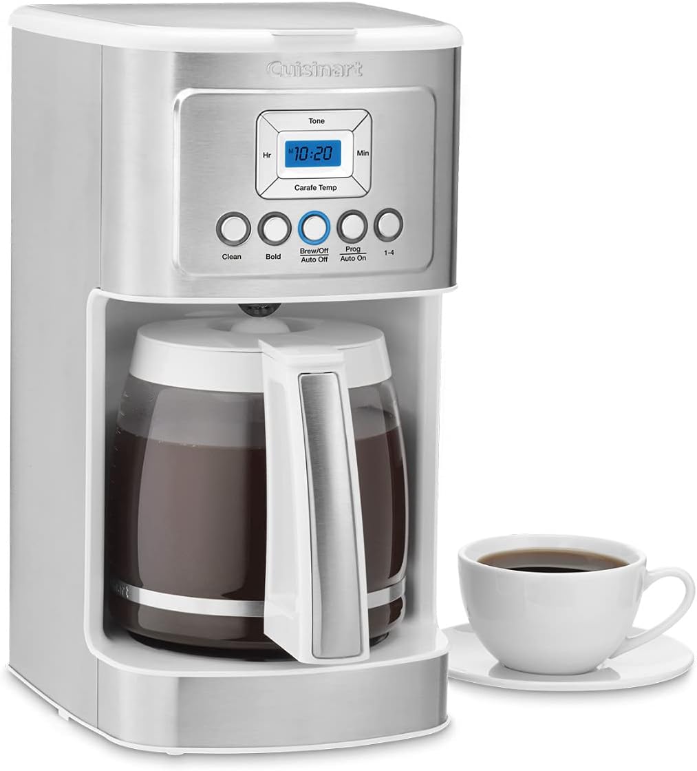 White Cuisinart coffee maker with brew strength control