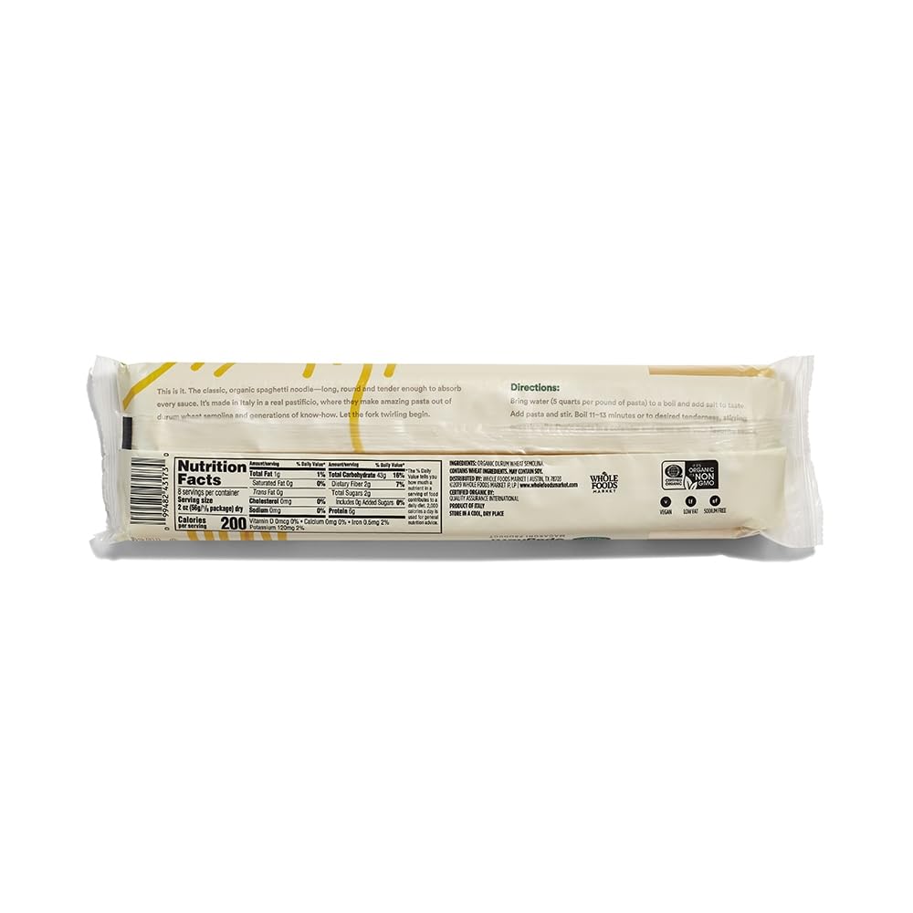 Italian organic spaghetti for tomato or oil-based sauces
