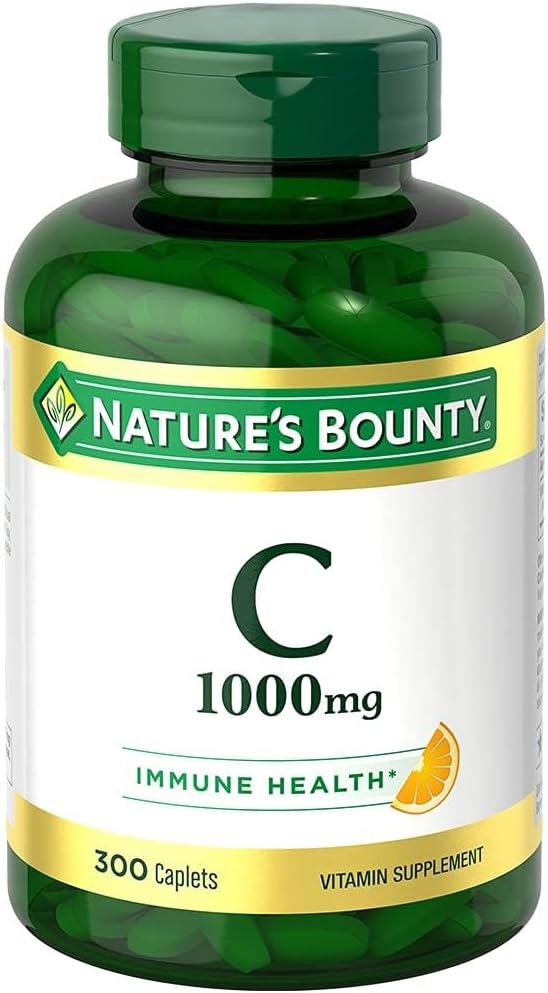 Nature's Bounty Vitamin C supplement 300 caplets front view