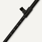 Black aluminum hiking poles with EVA grips