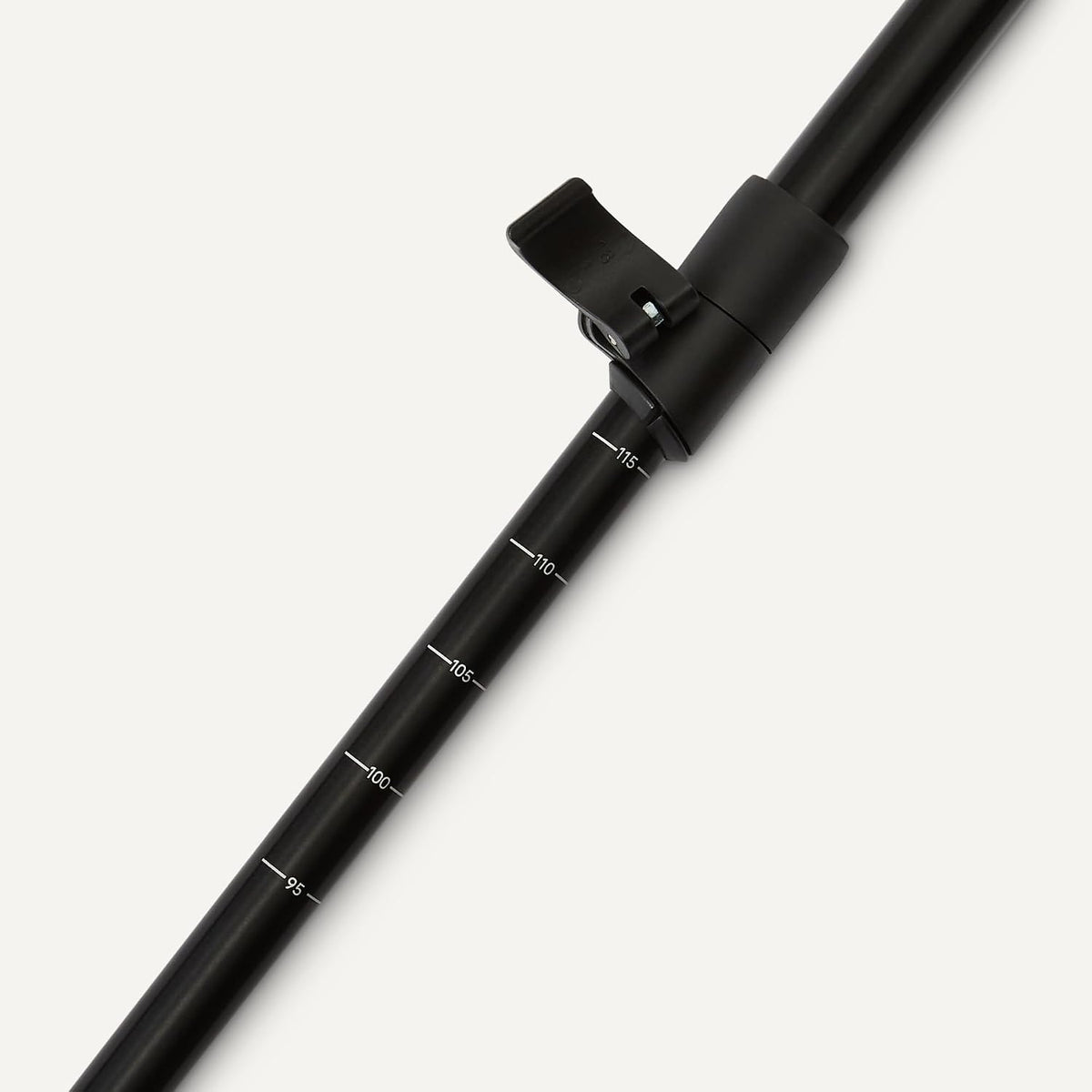 Black aluminum hiking poles with EVA grips