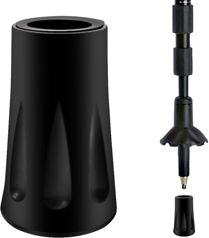 Rubber hiking pole tips with embedded metal washers
